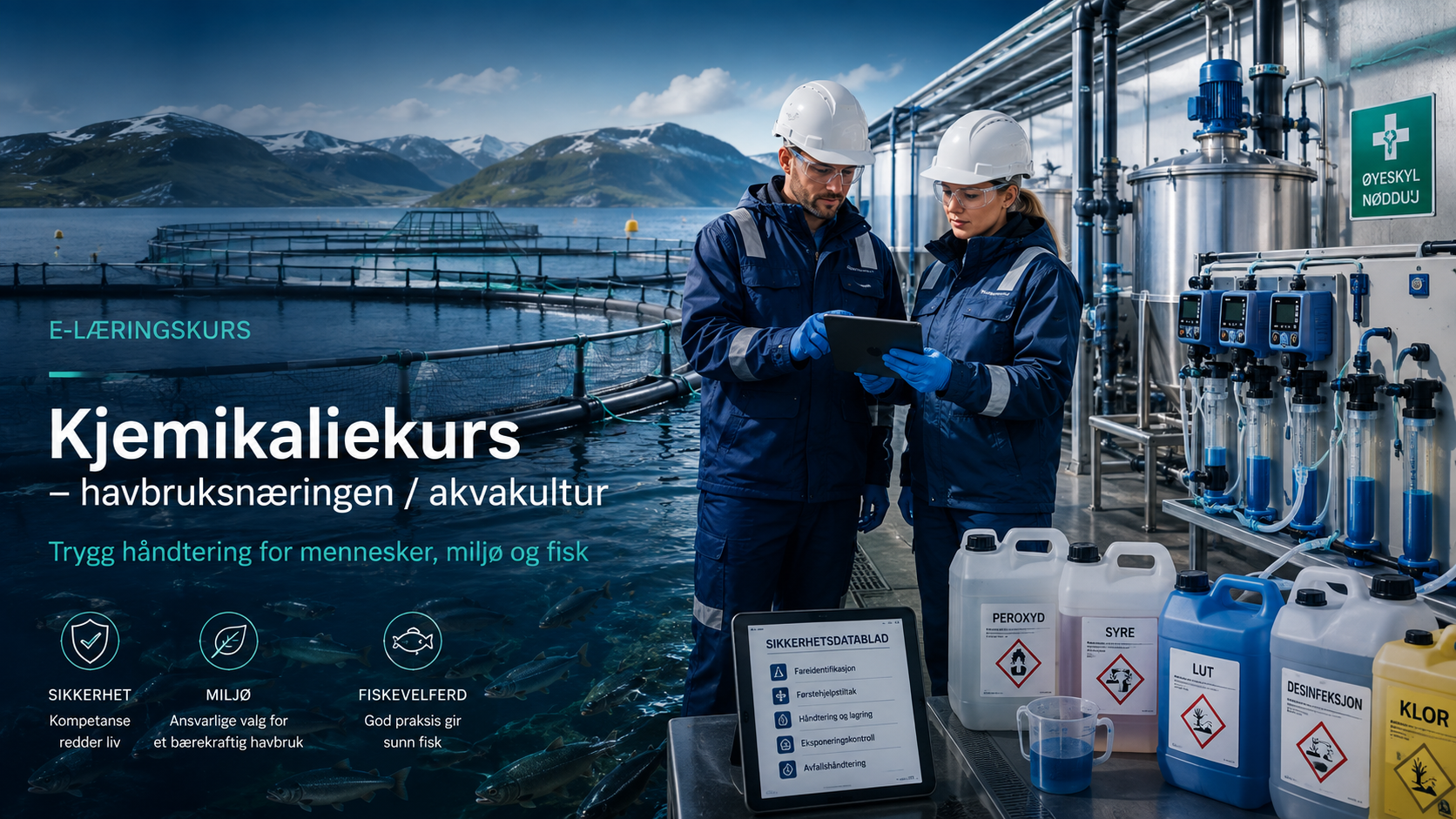 Kjemikalie- og ozonkurs for havbruk og akvakultur – lovpålagt Akvakultur på nett hos Kurskontroll
